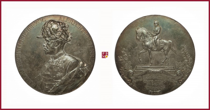 Austria, Franz Joseph (1848-1916), Albrecht von Habsburg (1817-1895), silver med...