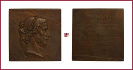 Austria, Franz Joseph (1848-1916), bronze plaquette, 1904, 77,78 g Cu/Ae, 54x54 mm, opus: R. Marschall, 50th Anniversary of Semmering-Pass 1855-1905, ...