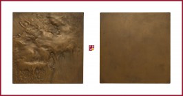Austria, Franz Joseph (1848-1916), uniface bronze plaquette, undated, 216,32 g Cu/Ae, 80x80 mm, opus: S. Schwartz (1851-1924), Thunder Scene, ,,Jugend...