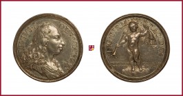 Croatia, Livio Odescalchi (1652-1713), duke of Bracciano, Syrmium and Ceri (1652-1713), silver medal, 15,25 g Ag, 36 mm, opus: A. de Gennaro, bust/rig...