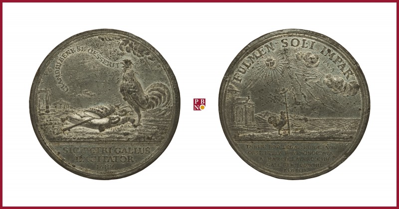 France, Louis XIV (1643-1715), tin medal, 1688, 55,99 g Sn, 60 mm, opus: J. Smel...