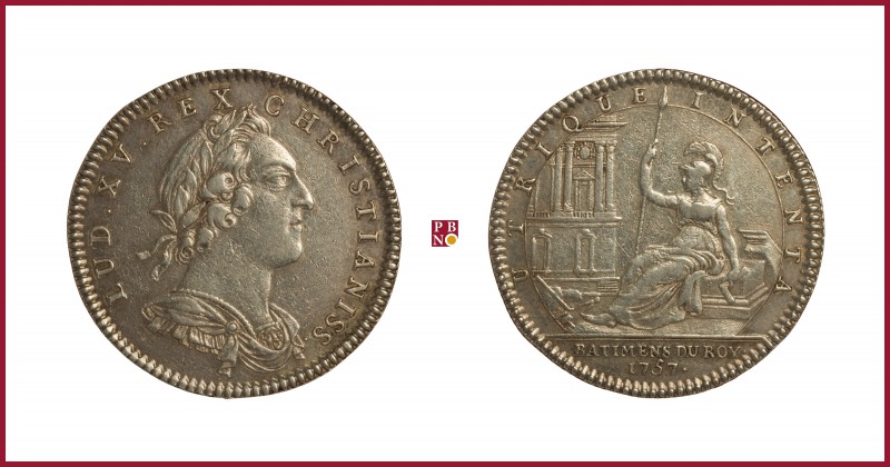 France, Louis XV (1715-1776), silver token, 1757, 8,33 g Ag, 30 mm, bust right/M...