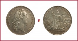 France, Louis XV (1715-1776), silver token, (1747), opus: François Marteau, 7,38 g Ag, 30 mm, bust right/Minerva seated left (Académie des Sciences), ...