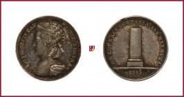 France, silver medaillette, death of Marie Antoinette, 1793, 0,98 g Ag, 11 mm, bust left/column, Julius 346
Extremely Fine/Uncirculated (Spl/Fdc)