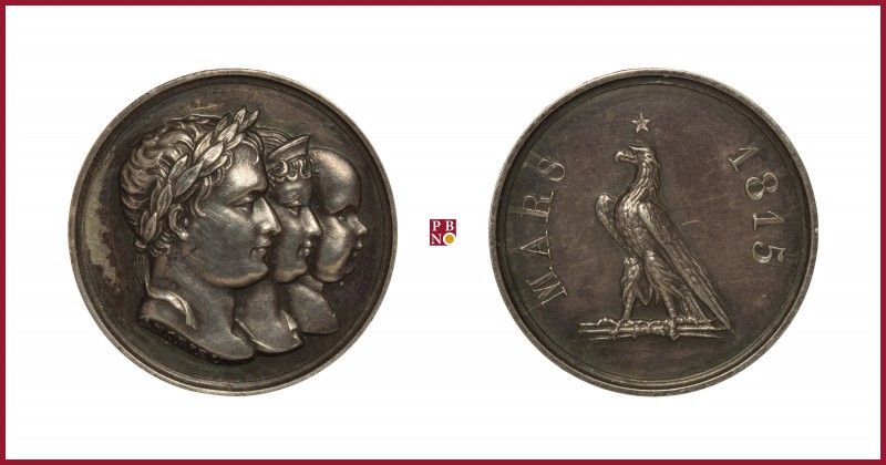France, Napoleon (1804-1815), silver medaillette, 1815, opus: B. Andrieu, 2,03 g...