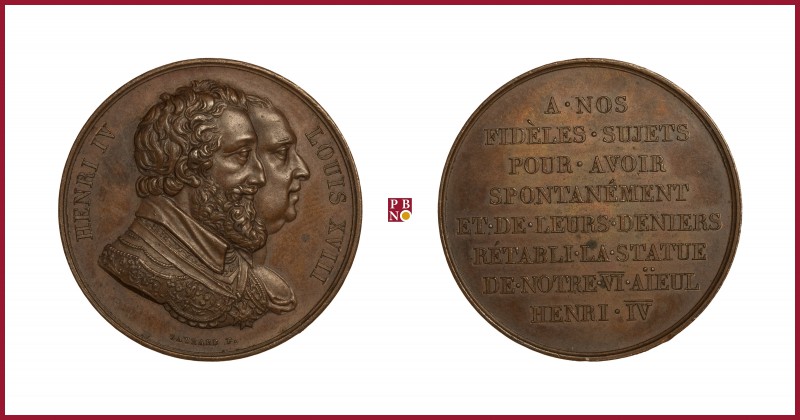 France, Louis XVIII (1814/15-1824), copper medal, (1817), 20,04 g Cu, 32 mm, opu...