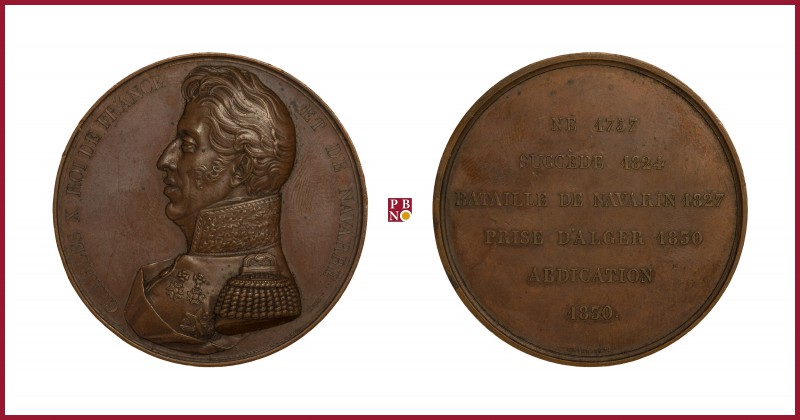 France, Charles X (1824-1830), coper medal, 1834, 55,79 g Cu, 52 mm, opus: A. Ca...