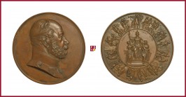 Germany, Prussia, Wilhelm I (1871-1888), copper medal, 1871, 287,88 g Cu, 85 mm, opus: F. W. Kullrich, Entrance of Victorious Wilhelm I and His Army i...