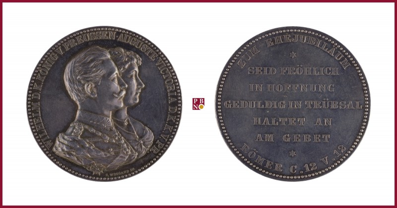 Germany, Prussia, Wilhelm II (1888-1918), silver medal, undated, 50,13 g Ag, 45 ...