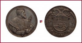 Germany, Saxony, Johann Friedrich der Großmütige, (1532-1547), CONTEMPORARY CAST silver medal, 1537, 72,55 g Ag, 66 mm, opus: Hans Reinhart der Ältere...