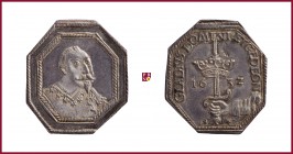 Germany, Würzburg, silver plackett celebrating Gustav II Adolph (1611-1612) and Protestants’ victory over Catholics, 17th Century, 2,61 g Ag, 23x20 mm...