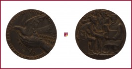 Iron medal, 1916, 50,14 g Fe, 58 mm, opus: K. Goetz (Munich), The Refusal of The German Peace Overtures, dove in the knight’s armoured hands/the Enten...