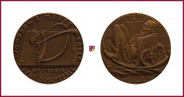 Bronze medal, 1919, 60,78 g Cu/Ae, 57 mm, opus: K. Goetz (Munich), Woodrow’s Mousetrap, mousetrap/laureate Wilson, Kienast 227 
Extremely Fine (Spl)...