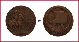 Bronze medal, 1920, 72,50 g Cu/Ae, 60 mm, opus: K. Goetz (Munich), Kapp’s coup d'état 1920, mounted general Kapp in medieval armour to right; Hindenbu...