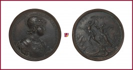Great Britain, Richard Molesworth (1680-1758), military commander in Ireland, third viscount Molesworth, undated, cast bronze medal, 265,20 g Cu/Ae, 8...