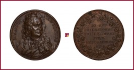 Great Britain, Isaac Newton (1642-1727), copper medal, (1727), 15,61 g Cu, 32 mm, opus: J.A. Dassier (Geneva), bust right/Latin inscription in 6 lines...