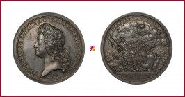 Great Britain, George II (1727-1760), silver medal, 1731, 45,65 g Ag, 47 mm, Treaty of Vienna, opus: J. Croker, bust left/ Neptune, in marine car draw...