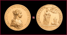 Great Britain, Charlotte, wife of George III, queen of Great Britain (1761-1818), GOLD medal, 1761, 23,15 g Au, 34 mm, opus: L. Natter, Coronation 176...