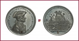 Great Britain, George III (1760-1820), white metal medal, 1783, 32,10 g Zn, 44 mm, opus: J. Reich (Furth, Bavaria), The Siege of Gibraltar, bust of ge...