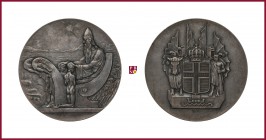 Iceland, 10 Kronur in a shape of silver medal, commemorating 1000 Years Althing, 1930, Dresden, 35,37, 44 mm, KM#M-3
Extremely Fine (Spl)