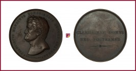 Italy, Bologna, Francesco Mondini (1786-1844), physician and anatomist in Bologna, bronze medal, 1847, 89,91 g Cu7Ae, 57 mm, opus: P. Girometti, bust ...