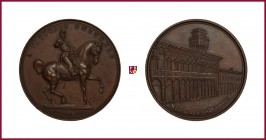 Italy, Bologna, copper medal, 1888, 28,84 g Cu, 39-40 mm, Monument of V.E. II, Vittorio Emanuele II (1861-1888) mounted on a horse/University of Bolog...