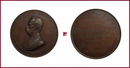 Italy, Umberto I (1878-1900), bronze medal, 1888, 140,74 g Cu/Ae, 75 mm, opus: L. Giorgi, University of Bologna 800 Years, bust left/inscription in 8 ...