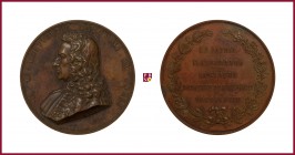 Italy, Giovan Battista Morgagni (1682-1771), anatomist, copper medal, 1873, 137,59 g Cu, 70 mm, opus: A. Pieroni, Erection of the Monument in Forlì, b...