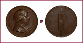 Italy, Vincenzo Giberti (1801-1852), theologian, politician, philosopher, copper medal, (1847), 65,23 g Cu, 47 mm,opus: G. Galeazzi, bust right/bundle...