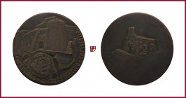 Italy, Gorizia, bronze medal, 1972, 152,38 g Cu/Ae, 71 mm, opus: F. Cianetti/L. Teruggi (Johnson), Circolo Numismatico Goriziano, Gorizia’s castle and...