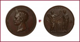 Italy, Milan, Napoleon I (1804-1815), copper medal, 1805, 37,29 g Cu, 42 mm, opus: L. Manfredini, Coronation in Milan 1805, head left/Italia in act of...
