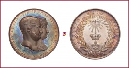 Italy, Kingdom of Two Sicilies,Francesco I Borbone (1825-1830), silver medal, 1825, 130,81 g Ag, 62 mm, opus: F. d'Andrea e A. Arnaud, The Ascension t...