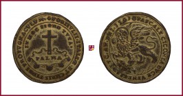 Italy, Palmanova, gilded copper medal, 1593, 20,87 g Cu, 44 mm, The Palmanova Fortress, Voltolina 692; Pacorigh-Nilgessi, Conio 5 (Dies 5)
Very Fine/...
