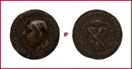 The Papal States, Pietro Barbo as cardinal (later pope Paul II (1464-1471), early aftercast bronze medal, 1455, 27,38 gr. , 34 mm, opus: A. Guazzalott...