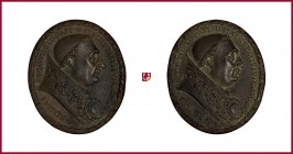 The Papal States, Paul II (1464-1471), CONTEMPORARY CAST oval bronze medal, (1468), 39.91 gr, 44.5x38 mm, opus: C. di Geremia, one of four types cast ...