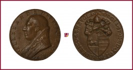 The Papal States, Alexander VI (1492-1503), later aftercast bronze medal, (1664), 38,20 gr., 42 mm, opus: G. Paladino, Election, bust left/Coat of Arm...