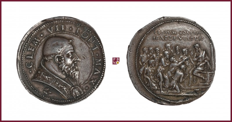 The Papal States, Clement VII (1523-1534), ORIGINAL STRUCK silver medal (coniazi...