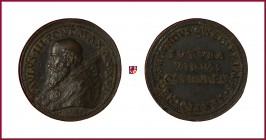 The Papal States, Paul III (1534-1549), early aftercast bronze medal, (1550), 40.53 gr., 38.5 mm, opus: Giovan Federico Bonzagni (called Federico Parm...