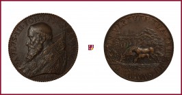 The Papal States, Paul III (1534-1549), bronze medal A. XVI (1550), later restrike, opus: Giovan Federico Bonzagni (called Federico Parmense), 23.29 g...