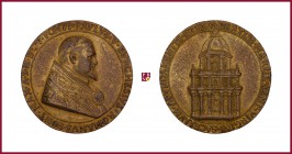 The Papal States, Paul V (1605-1621), early aftercast bronze medal, 1605, 52.74 gr., 55.5 mm, opus: Ambrogino Buonvicino; Cappella Paolina in Santa Ma...