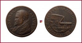 The Papal States, Paul V (1605-1621), contemporary cast bronze medal, 1609,18.88 gr., 35.5 mm, opus: Giorgio Rancetti, Construction of Acquedotto Paol...