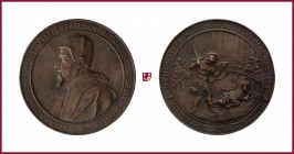 The Papal States, Alexander VII (1655-1667), early after cast bronze medal, 1659, 134,33 gr., Ae, 96.5 mm, opus: G. F. Travani (obv.) with the reverse...