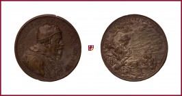 The Papal States, Clement X (1670-1676), struck bronze medal, 1673, 17,97 g Cu/Ae, opus: G. Hamerani
bust right/Ceres seated left, Miselli 43
Traces...