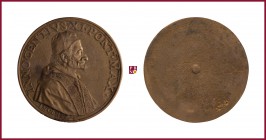The Papal States, Innocent XI (1676-1689), uniface cast brass medal, undated, 173,07 g Cu/Ae, 92 mm, opus: G. Lucini, Miselli 239 
Extremely Fine (Sp...