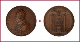 The Papal States, Alexander VIII (1689-1691), bronze medal, 77,28 g Cu, 63-64 mm, (1700; posthumous), opus: F. de Saint Urbain, Pope's Monument, bust ...
