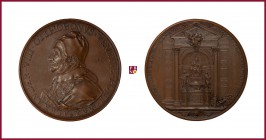 The Papal States, Alexander VIII (1689-1691), bronze medal, 70,46 g Cu/Ae, 63-64 mm, (1700; posthumous), opus: F. de Saint Urbain, Pope's Monument, bu...