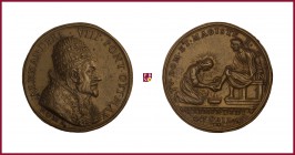 The Papal State, Alexander VIII (1689-1691), brass medal, undated, 24,08 g Cu/Ae, 39-40 mm, Maundy Thursday’s Washing of The Feet, bust right/Christ, ...