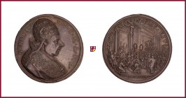 The Papal States, Benedict XIV (1740-1758), silver medal, 1750, 23,57 g Ag, 38 mm, opus: O. Hamerani, Holy Year, bust right/Holy Door procession, Patr...