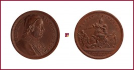 The Papal States, Clement XIV (1769-1774), copper medal, 1769, 12,67 g Cu, 30 mm, bust right/allegory of pope’s graciousness, Patrignani 3; Mazio 501...