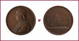 The Papal States, Pius VI (1775-1799), bronze medal, 1783, 29,17 g Cu/Ae, opus: F. Hamerani, bust left/new building of Saint Peter’s church Sacrestia,...